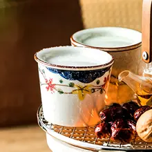 陶磁器製 蓋付きスープカップ【家庭用・茶・蒸し料理に最適】
