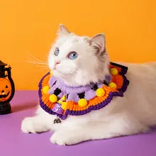 ペット用 ハロウィン特集 手編みニットカラー【可愛い猫用・小型犬用】（セットアップ対応）