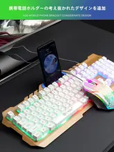 金属製有線キーボード＆マウス【透光・メカニカルタッチ・ゲーム＆オフィス用】（セットアップ対応）