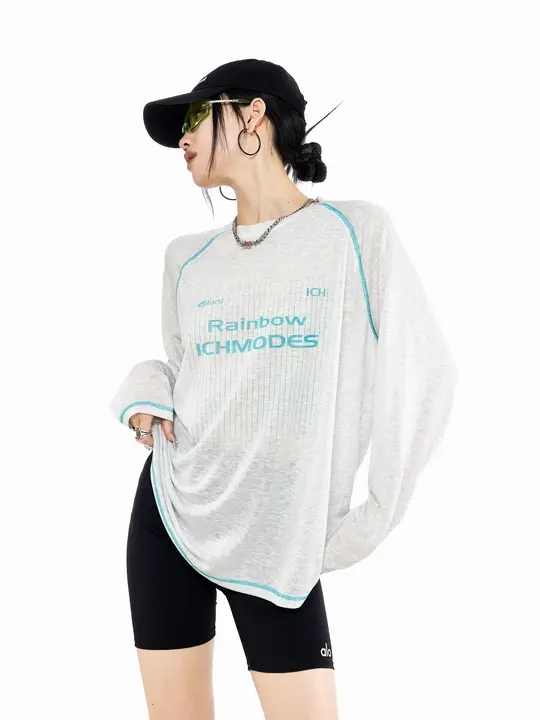 スポーツ用長袖Tシャツ【紫外線対策・夏用・涼感・ピンク】