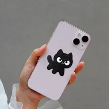 かわいい黒猫刺繍パッチ【DIY装飾・自己接着タイプ・スマホ・iPad対応】