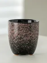 ユニークなデザインの三脚陶器コーヒーカップ【釉薬変化・ラテアート対応】