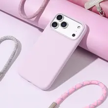 FUNNY RICH スマホケース リストストラップ ショートチェーン マット 編み込み ピンク レディース インスタ映え 「FUNNYRICH」
