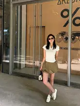 秋用 折り襟デザインのフィット感ある半袖Tシャツ【女性用・エレガント＆スリム効果】