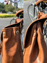 レトロ自転車用サドルバッグ【通勤用・オイルワックスレザー・英倫風デザイン】