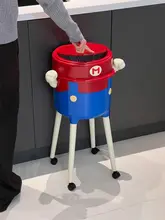 可愛いデザインの大容量フタ付きゴミ箱【リビング・寝室用・押し式】