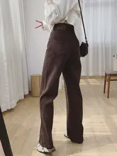 高腰シルエットのデニムワイドパンツ【秋冬用・フィット・ロング丈】
