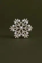 雪の結晶デザインのバレッタ【フランス風・サイドクリップ・後頭部用】
