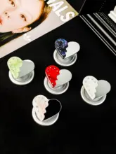 愛らしいデザインのハート型スマホスタンド【磁気吸着・伸縮可能・回転機能付き】