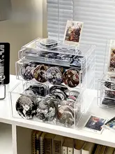収納ボックス デスク用 アクリル 引き出し式 ジュエリー 写真バッジ用 小型ボックス