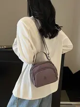 多機能ポケット付きキャンバスショルダーバッグ【軽量・スマホ収納・女性用】