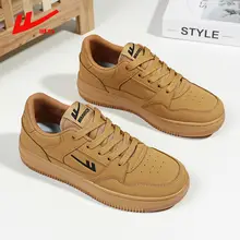 レザー製 レディース スニーカー【カジュアル・復古風・小麦色】