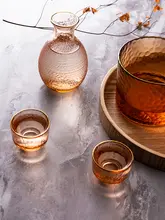 日本酒セット【温酒ポット・ガラス製・白酒杯・分酒器付き】