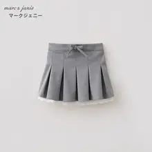 レトロ学院風 子供用フリル付きプリーツスカート【春夏用】