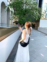 透かし柄バックリボンデザインキャミソール・マキシスカート【夏季用・カジュアル】（セットアップ対応）