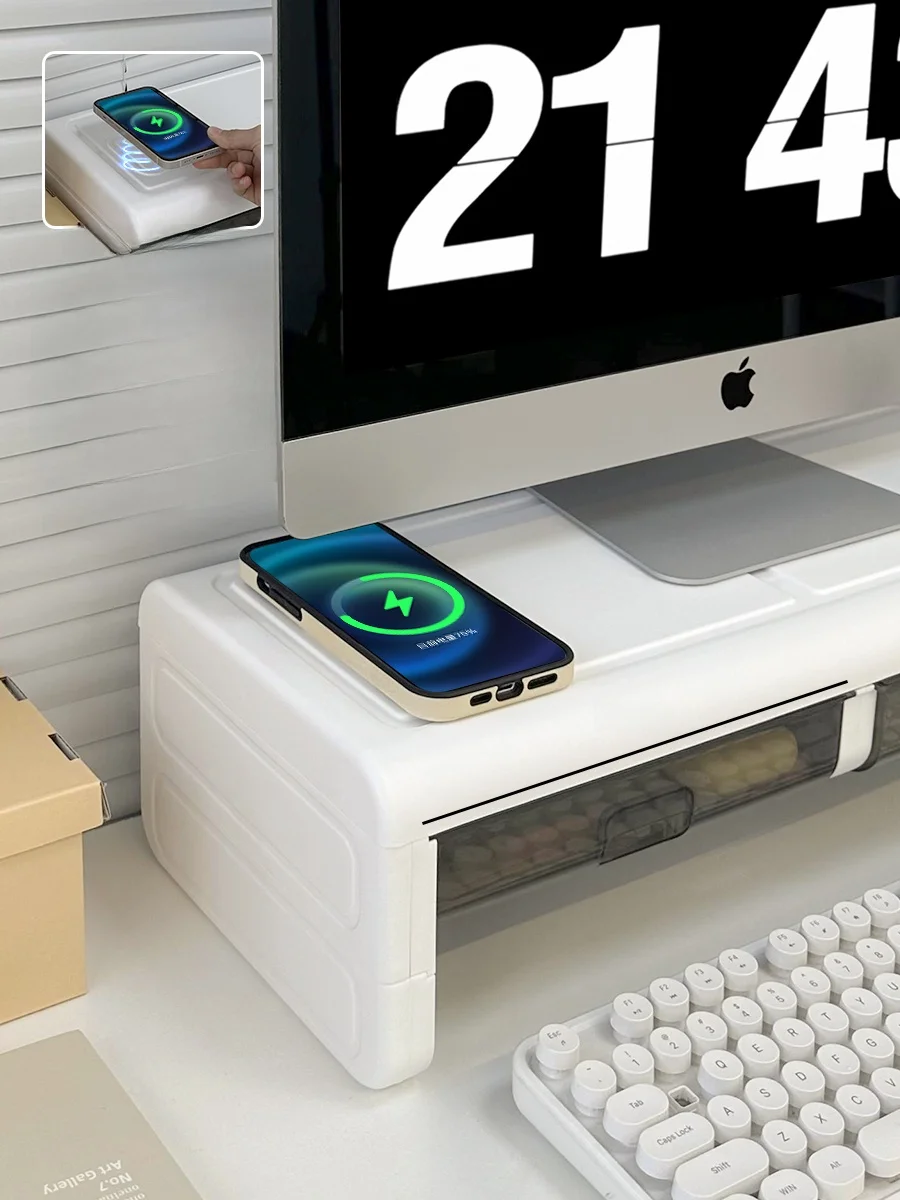 スタンドデスプレイ高さ調整 ワイヤレス充電対応 ノートパソコン用オフィスデスク