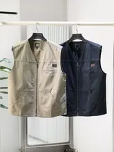 快適で耐磨性抜群！秋用 メンズ Vネック工装カジュアルベスト