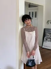 レース透かしデザイン タンクトップドレス【ノースリーブ・小規模デザイン・春用】