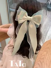 子供用 大きなリボンヘアアクセサリー【馬尾用・おしゃれ・飾り付き】