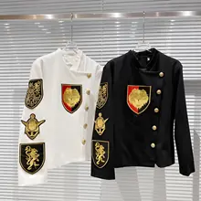 セーラーブレザー レディース 長袖 刺繍ワッペン トラッド 秋