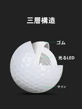 夜光ゴルフボール【LED発光・三層構造・競技用】