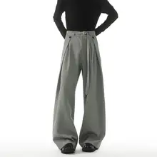 高級感あるコットンリネン製 国風テーパ ードパンツ【春夏用・男女兼用・ワイドレッグ・アメリカンスタイル】（セットアップ対応）