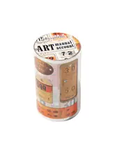 レトロデザインのPET素材手帳用装飾テープ【DIY・花柄・ギアモチーフ】