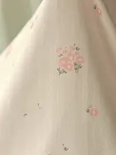 ピンクストライプ花柄プリントコットン生地【DIY用・シャツ・ワンピース・ロリータ長裙・和服対応】