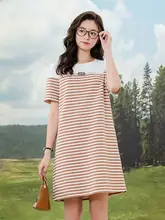 ストライプデザインのシルエットを美しく見せるワンピース【 夏用・カジュアル・Tシャツワンピ】（セットアップ対応）