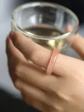天然桃花酿のピンクジェイドリング【女性用・シンプルデザイン・細身・高級感】