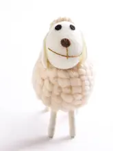 北欧風デザイン ピンク調ウール製手作りお団子頭クリエイティブ人形置物