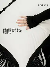 ロングクッション 抱き枕 フリンジ フレンチスタイル シンプル 上品 モノトーン ソファ ベッド 腰枕