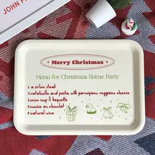 クリスマス装飾トレー【クリームカラー・収納用・韓国風デザイン】