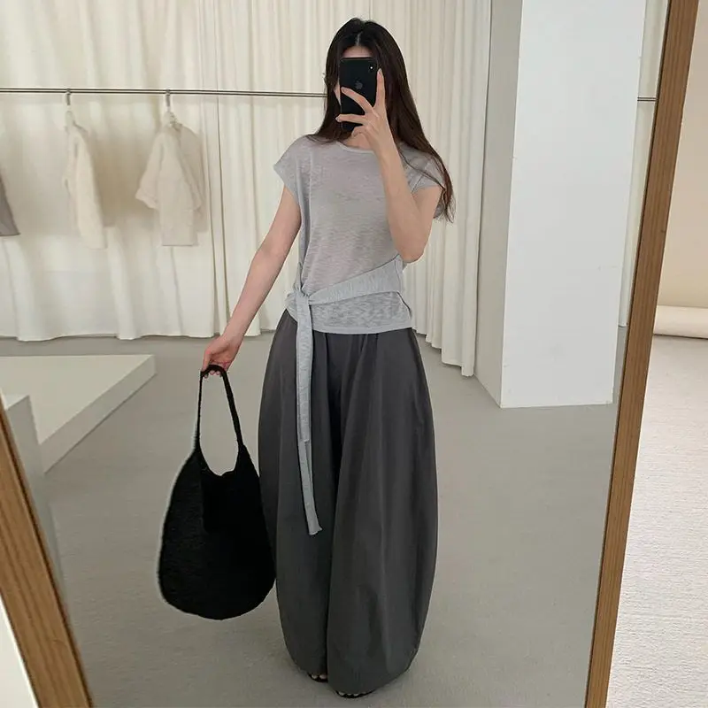 春夏用 ウエストゴム付きカジュアルワイドパンツ：イエベ春 骨格ナチュラルに最適なファッションアイテム