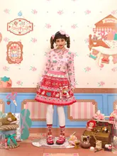赤色フェアアイランド柄ニットフリルスカート【ドールデザイン・柔らかい素材】