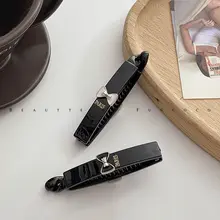 小型 黒色ポニーテールクリップ【8cm・バナナクリップ・縦型・後頭部用】