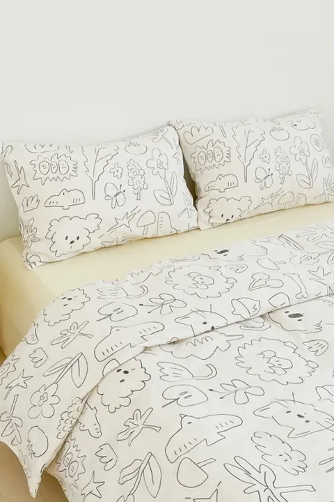 内心OS オリジナルラインデザインの全棉4点セット【かわいい・肌触り良好・学生用】