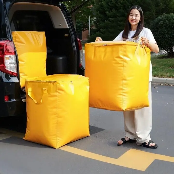 大容量 厚手搬家用バッグ【耐磨性・防水・衣類や寝具の収納に最適】