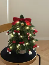 ミニリボン付きクリスマスツリー【DIYデスクトップ装飾・家用小型飾り】