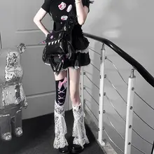 レッグウォーマー レディース レース シフォン 白 くしゅくしゅ 制服 Y2K サブカル フェミニン 秋冬