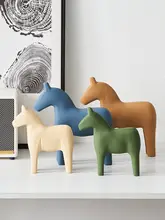 ナチュラルウッドデザインのミニ木馬飾り【リビング・玄関・ディスプレイに最適】