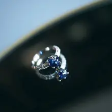 ロイヤルブルーのブルークリスタルハートリング【S925銀メッキ・宝石付き・ファッションアクセサリー】