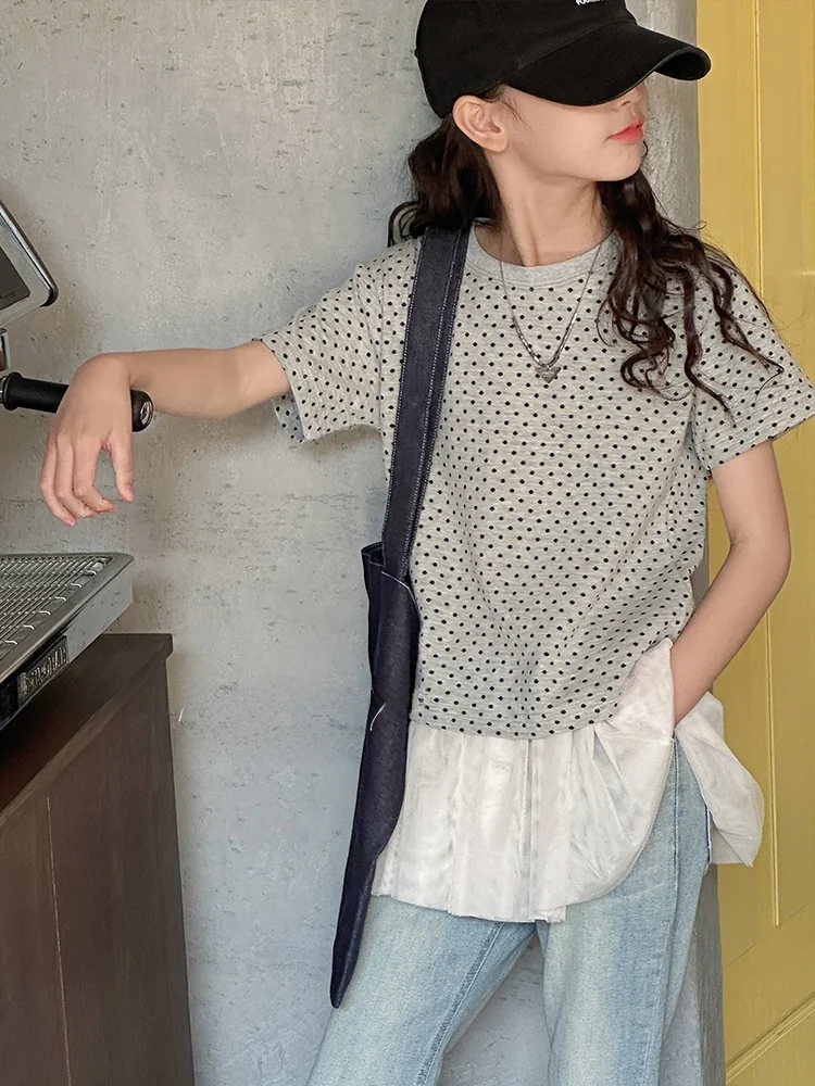 ドット柄 子供用半袖Tシャツの実用性と季節適応性を徹底解説