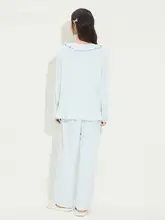 春季用フリルカラークマ柄パジャマ【甘可愛い・ルーズフィット・ホームウェア】（セットアップ対応）