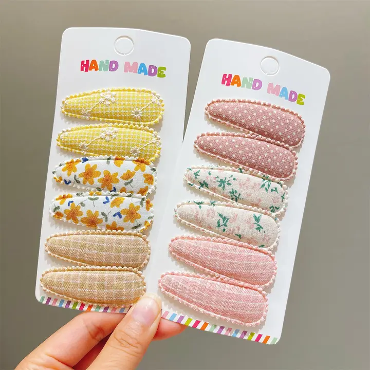 シンプルな布製ヘアクリップ【子供用・カジュアル・前髪留め】
