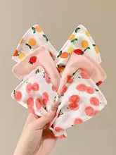 子供用フルーツデザインのかわいいヘアクリップ【リボン付き・お団子ヘア用・プリンセス風】