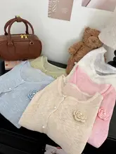 春季ファッション！柔らかな素材の無地ニットカーディガ�ン【エッジデザイン】