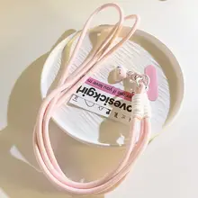 かわいい雲デザインのスマホケースストラップ【ピンク・長め・肩掛け仕様・学生向け】