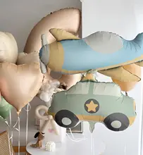 可愛い車と飛行機デザインのアルミ風船【デイジー＆クマ・誕生日パーティー用】