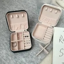 アクセサリーケース コンパクト 携帯便利 ピアス イヤリング 収納 レザー スエード シンプル 上品 インスタ映え 「chocho」